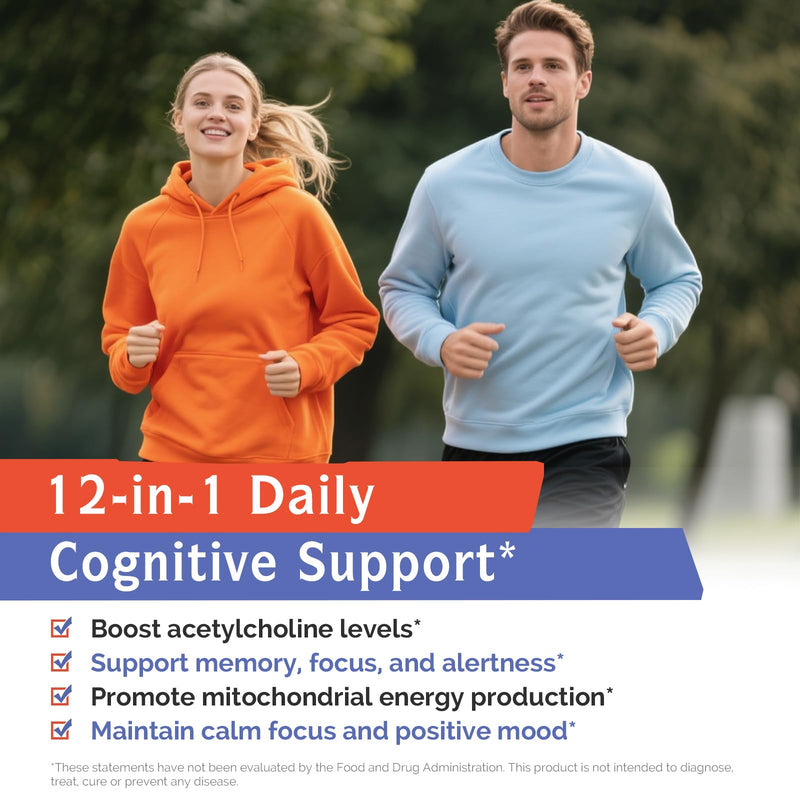 Innate Vitality Alpha GPC, Acetyl L-Carnitine, Bacopa Monnieri, Inositol, Vitamin B Complex, B6, B12, Biotin, 12-in-1 Brain Supplement, for Memory, Focus, Energy, Alertness, 60 Vegan Capsules