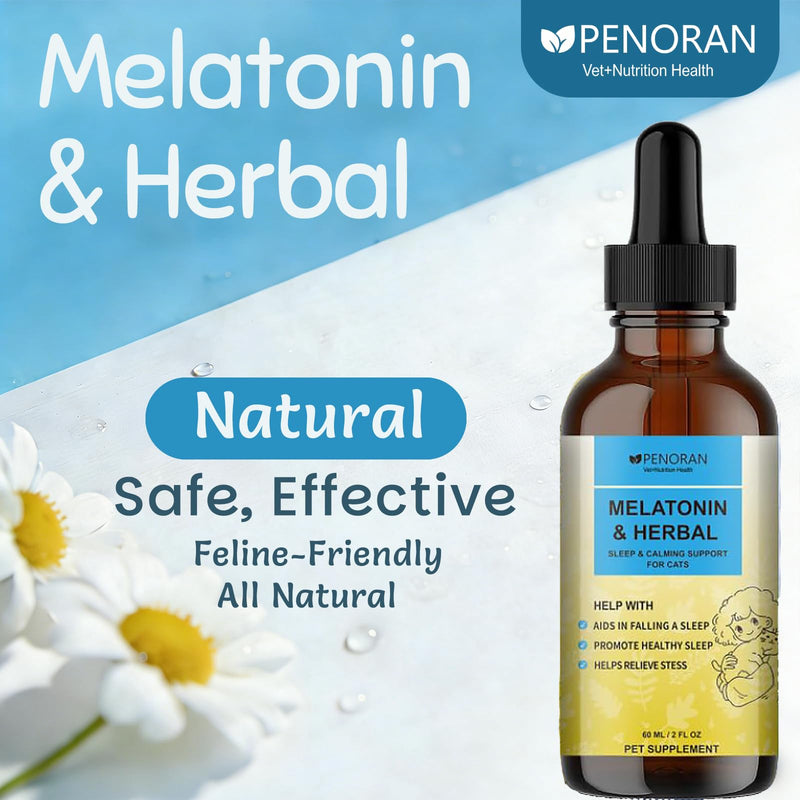 Cat Heat Relief Drops, Natural Herbal Melatonin for Cats: Estrus Relief, Heat Cycle Calming, Sleep Support | Non-Drowsy, No Drug Resistance | Ideal for Multi-Cat Homes, Travel, Boarding & Isolation