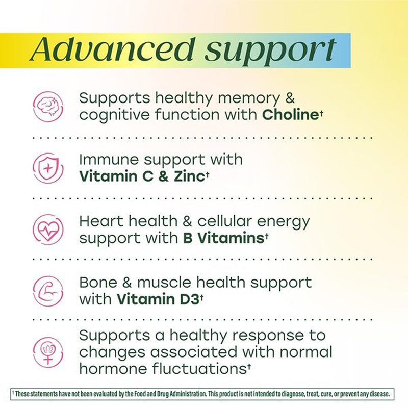 MegaFood Advanced Multivitamin for Women 40+ Doctor Formulated, 120 Tablets | Immune Support, Cellular Energy, Bone & Brain Health, with Choline, Methylfolate, Vitamin C, Non-GMO, Vegetarian, 60 Servings 120 Count (Pack of 1)
