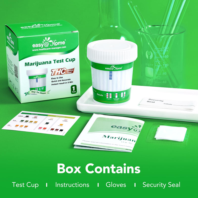 Easy@Home Marijuana Test Cup, THC Urine Drug Testing Kit, 5-Minute Results, Weed Cannabis Screening for Detox THC Flush, 1 Pack -#ECTH4-114A3 - BeesActive Australia