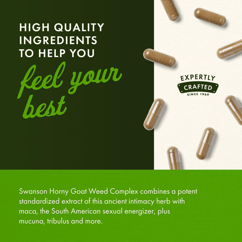 Swanson Horny Goat Weed Complex 120 Capsules - BeesActive Australia