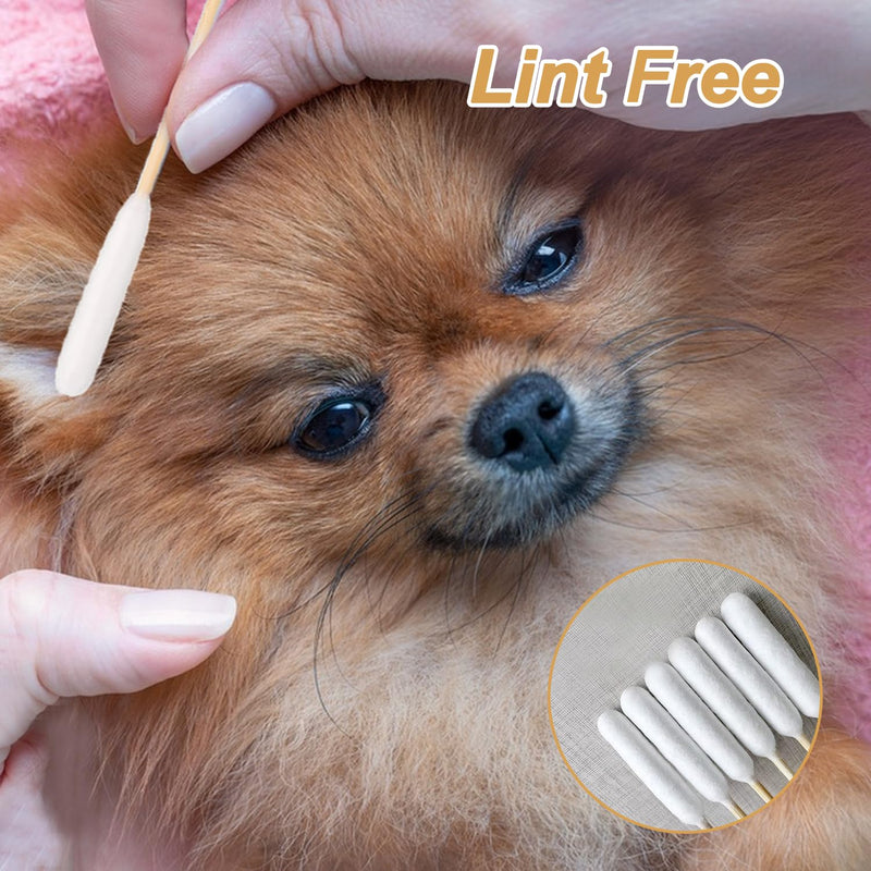 200Pcs Dog Cotton Buds Ear Cleaning Swabs, Dog Ear Budss Large 15CM Extra Large Cotton Buds for Pet Cleaning Disposable Cat Ears Cottons Swabs Sticks Dogs Earbuds(200Pcs)