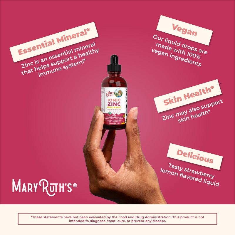 MaryRuth Organics Strawberry Lemon Ionic Zinc, 4 FZ - BeesActive Australia