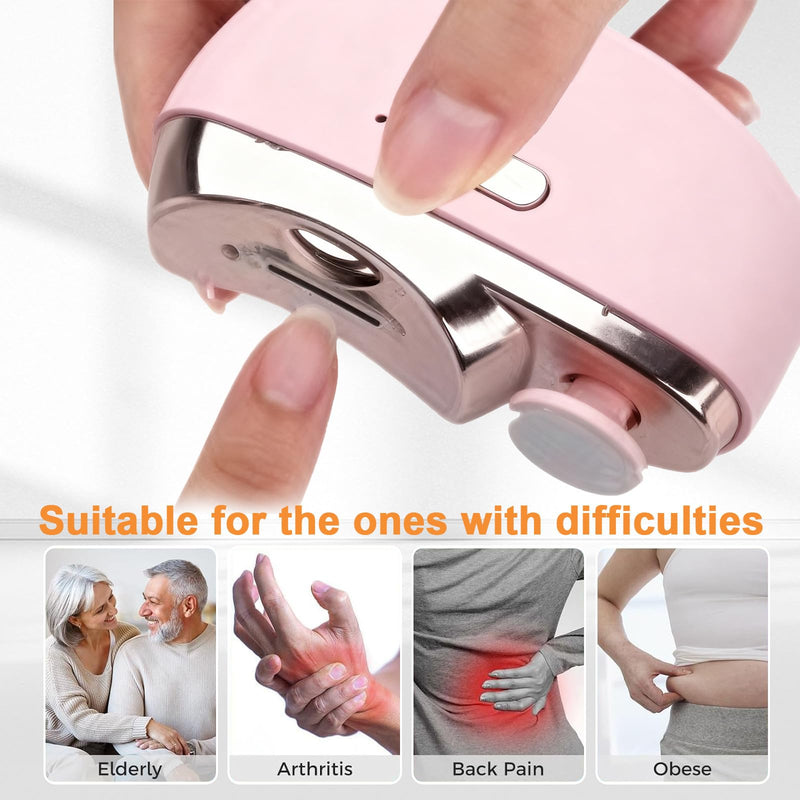 Electric Nail Clipper-2026 Upgraded 3 in 1 Automatic Electric Nail Clippers for Seniors, Baby and Adults,Polishing Clipper with LED Light,Suitable for Fingernail Toenails(Pink) Pink