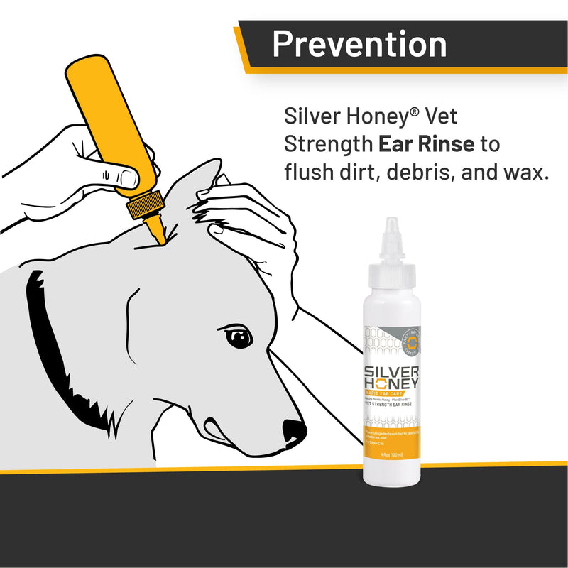 Absorbine Silver Honey Rapid Ear Care Vet Strength Ear Rinse, 4oz, Manuka Honey & MicroSilver BG, Safe for Dogs & Cats - BeesActive Australia