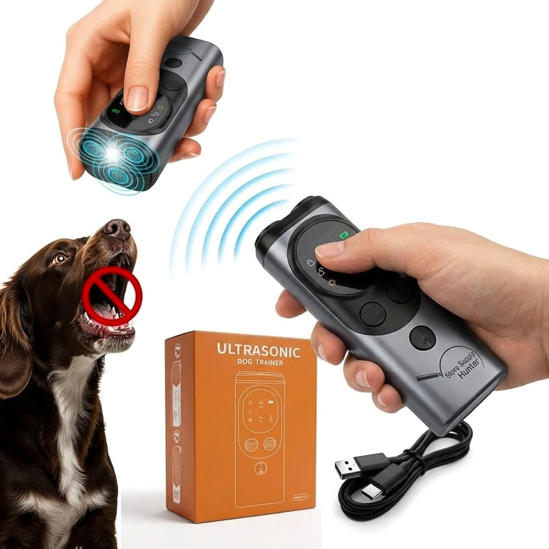 Dog Bark Deterrent Devices – Dog Training Device for All Breeds, 3X Ultrasonic Dog Bark Deterrent for Indoor Outdoor, Compact, Rechargeable, Safe & Humane Dog Barking Silencer