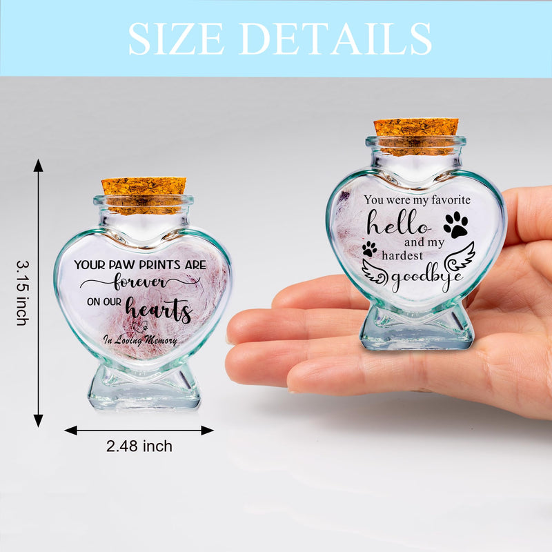 Pack of 2 memorial bottle glass bottles for ashes, teeth, animal hair glass container storage jar for dogs, cats ashes keepsake, memorial, mourning gift, animal loss - BeesActive Australia