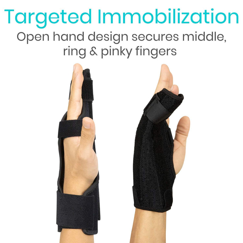 Vive Boxer Finger Splint Brace- Supports Pinky, Ring, Middle Metacarpals and Knuckles - Right or Left Adjustable Hand Brace - Straightening for Trigger Finger, Injury, Fracture, Broken, Tendonitis (7.75 Inch) 7.75 Inch