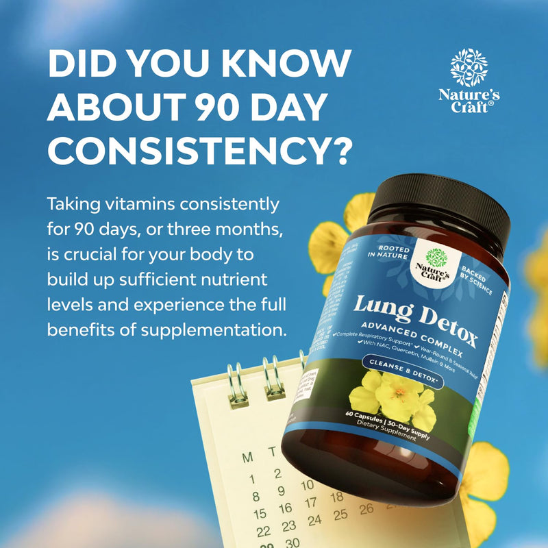 Lung Detox Mullein Leaf Capsules - Purifying Mullein Lung Cleanse Complex with NAC Quercetin & Cordyceps Extracts - Leaf Herb Respiratory Supplement for Sinus Immunity & Breathing Support 60ct 60 Count (Pack of 1)