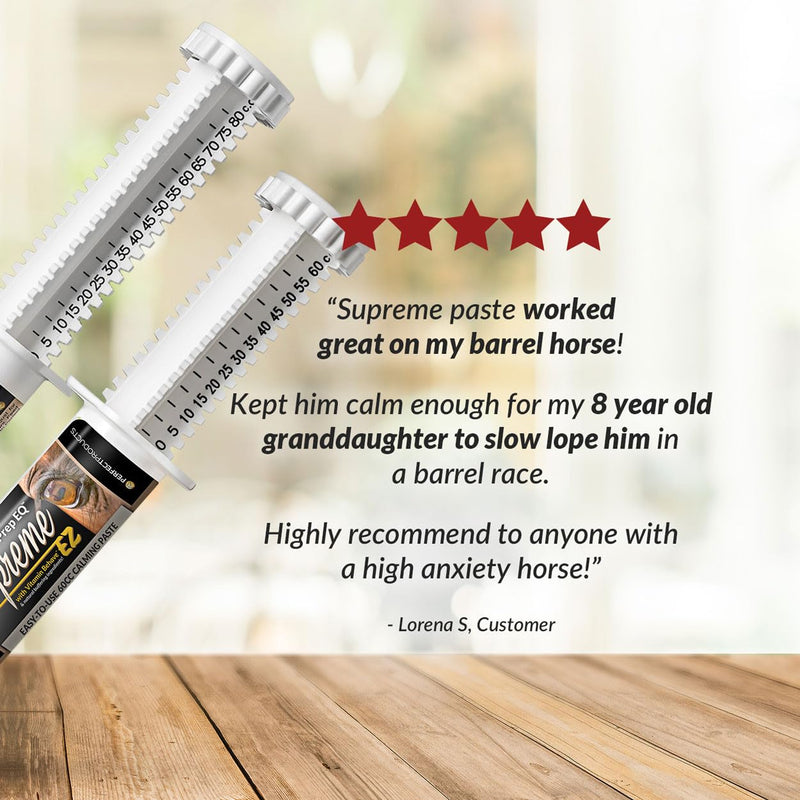 Perfect Prep EQ Supreme Horse Calming Paste, Show Safe, Works Within 90 Mins and Lasts 6+ Hours, 80cc