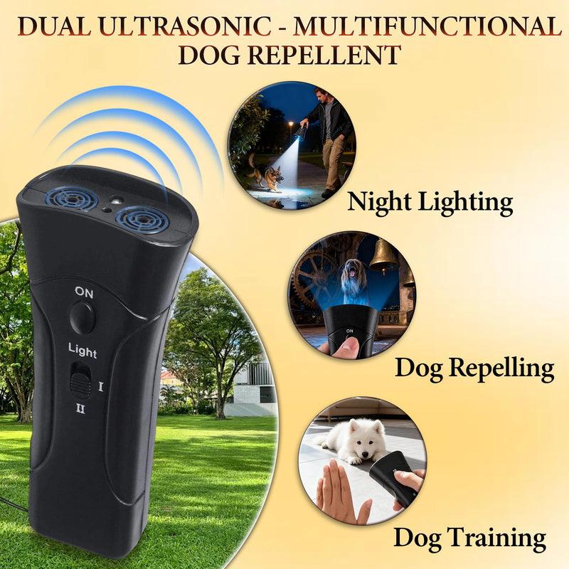 New Ultrasonic Pet Trainer,Pet Training Tool with Light,Ultrasonic Dog Bark Deterrent & Trainer - Stop Excessive Barking,Bark Deterrent Device,Compact Bark Control for Dogs,3 Training Modes