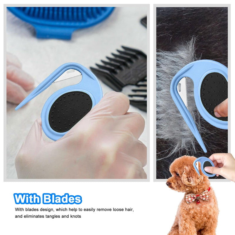 Pack of 2 detangling knives for cats, pet knotting comb, detangling comb for dogs with steel blade, knot comb, hair removal comb, removal tool, pet knotting comb for dogs, removing tangles - BeesActive Australia