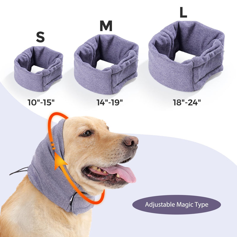 Dog Ear Muffs Hoodie Breathable Ear Warmers with Noise Reduction for Anxious Dogs in Fireworks Thunderstorm Street Noise Soft Comfort for Small Medium Dog (Purple, S) Purple