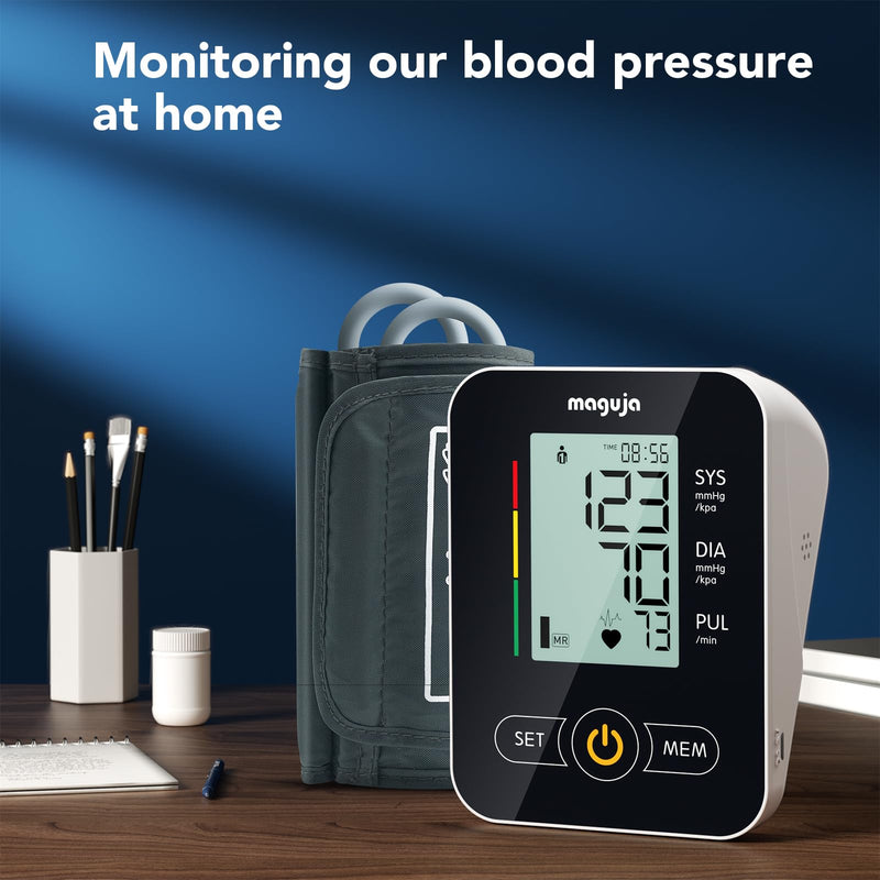 Arm Blood Pressure Monitor,maguja Blood Pressure Machine,BP Monitor Automatic Upper Arm Digital with Blood Pressure Cuff for Home Use Black