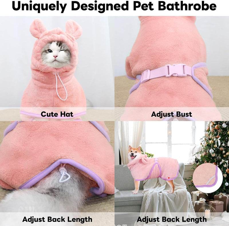 WUFANC dog bathrobe, super absorbent, quick-drying, adjustable shrink straps ensures a comfortable fit of the dog bathrobe, for large, medium and small dogs (XL) XL 1.0 - BeesActive Australia