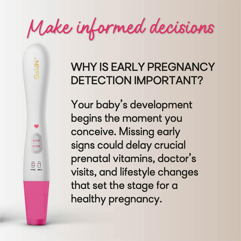 GoldN™ Early Detection Pregnancy Test for Women – HCG Midstream Kit | 99% Accurate & Easy-to-Use | Fast Results with Pink Heart Indicator | Mess-Free, FDA-Approved, Discreet Strips | 2 Tests - BeesActive Australia