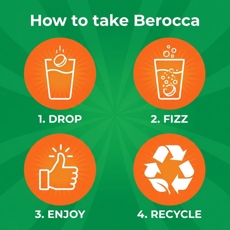 Berocca Energy Vitamin B & C Orange Flavour Effervescent Tablets 60 Pack