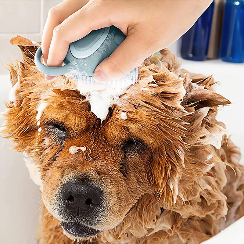 Fiotha Silicone Dog Bath Brush, Pet Bath Brush, Pet Bath Brush, Dog Brush, Cat Brush, 2-in-1 Bath Massage Brush, Silicone Shower Brush, for Dogs and Cats, Refillable Shower Gel Blue - BeesActive Australia
