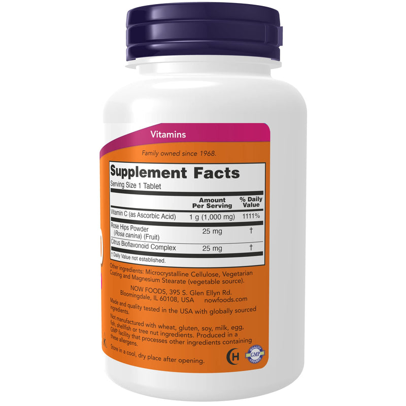 NOW Supplements, Vitamin C-1,000 with Rose Hips & Bioflavonoids, Antioxidant Protection*, 100 Tablets (Pack of 2) 100 Count (Pack of 2)