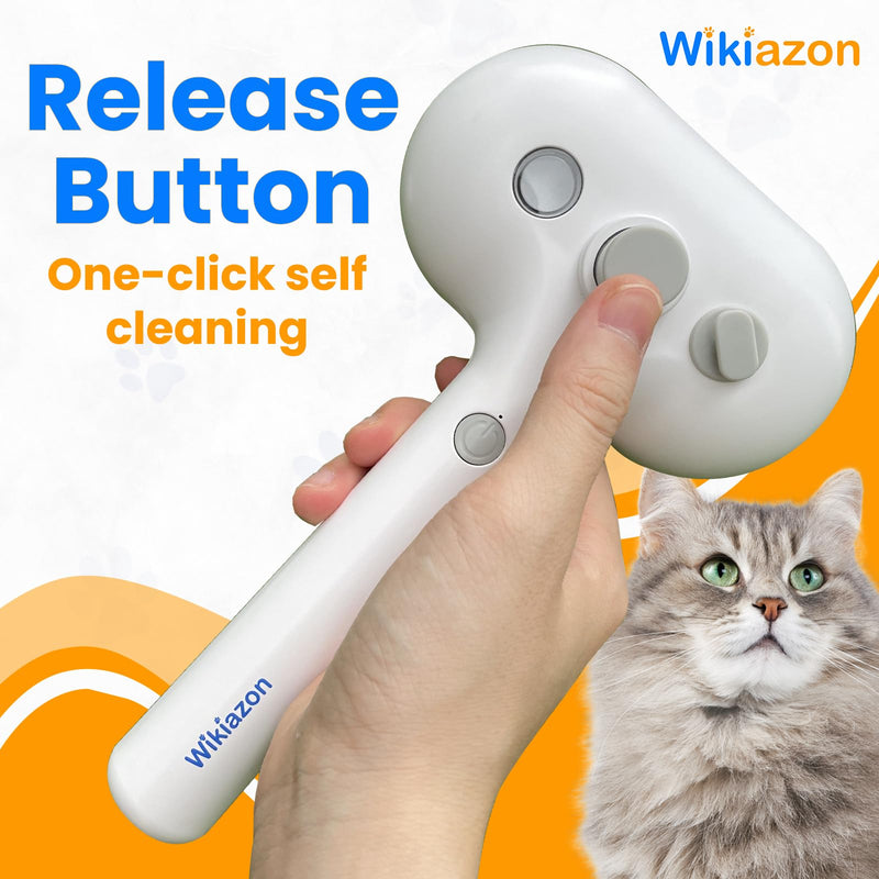 4 In 1 Cat Steam Brush, Self Cleaning, Anti Static Shedding Spray Comb, Hair Removal, Mist Indoor Steamy Grooming Brush for Dog, Water Spritz Defur with Steamer Cloud Para Gatos (White Pro) White Pro - BeesActive Australia