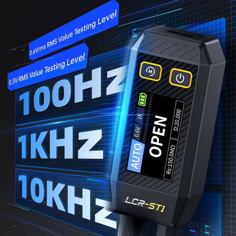 LCR-ST1 LCR Meter, 100Hz/1kHz/10kHz LCR Meter Tweezers, Mini Smart SMD Tester ESR Meter, Diode Continuity Tester, Inductance Capacitance Meter, Auto Component Recognition - BeesActive Australia