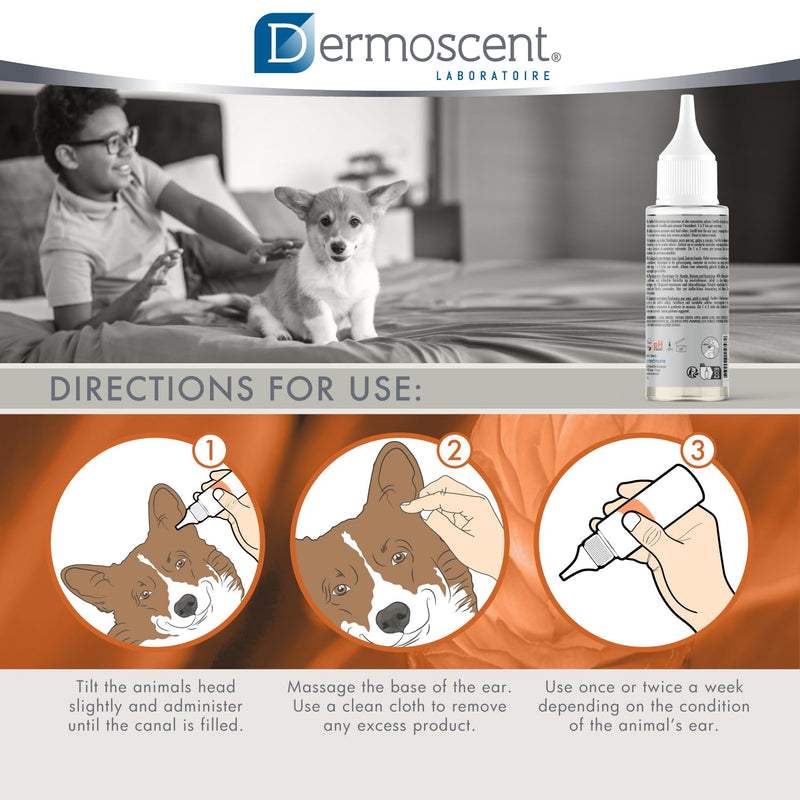Dermoscent Essential OTO Ear Cleaner for Dogs, Cats, and Rabbits | 100% Natural Formula with Hemp Seed Oil, Gentle Earwax Removal, Odour Control, Ideal for Sensitive Ears