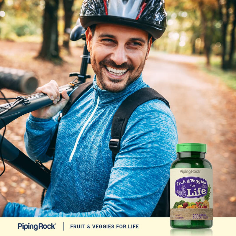 Piping Rock Fruits and Veggies Supplement | 250 Capsules | Superfood Fruit and Vegetables Vitamins | Vegetarian, Non-GMO, Gluten Free
