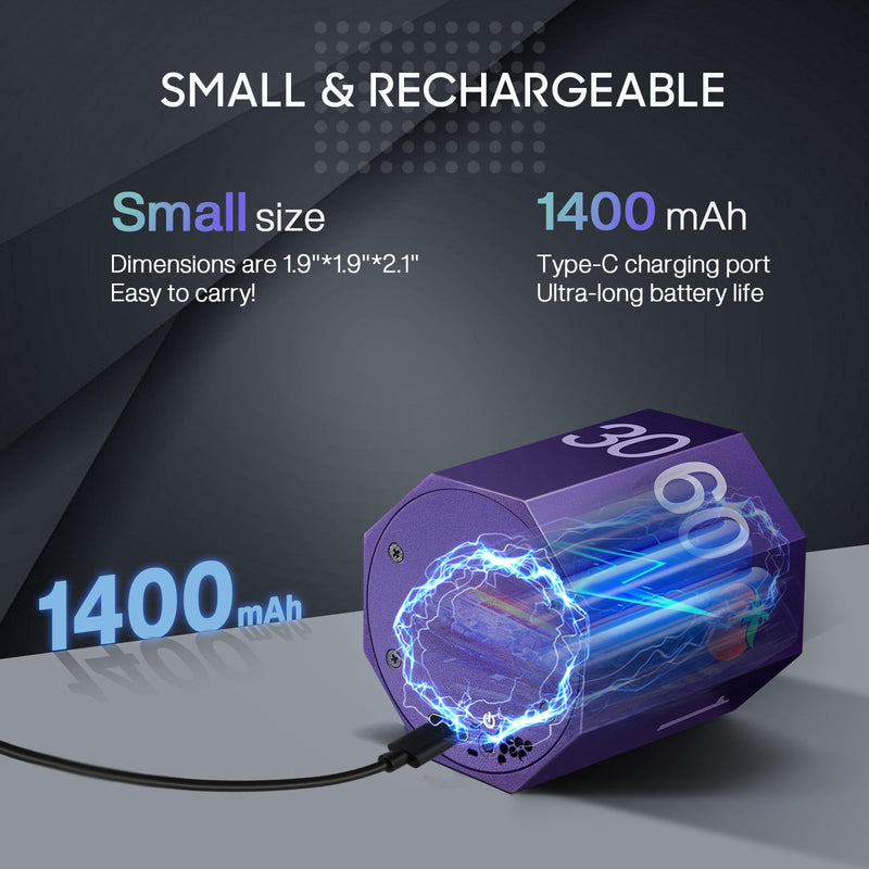 Digital Pomodoro Timer,Frosted Metal Productivity Cube Timer,1.8 in LED Digital Large Screen,Auto-Rotating Display,1/3/5/10/25/30/60min & Custom Time, Silent & Alarm,for Office, Study, Work(Purple) Purple