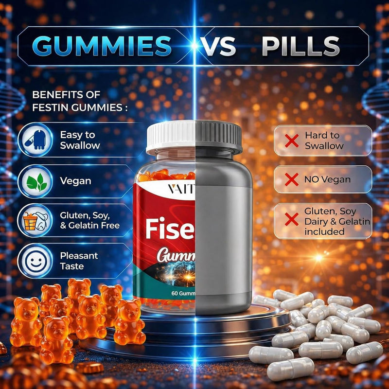 Fisetin Supplements 500mg - Gummy Supplement, Powerful Antioxidant Blend for Cellular Health Support - Vegan & Non-GMO Formula with Flavonoids & Plant Extracts, Boost Cognitive Function, 60 Gummies