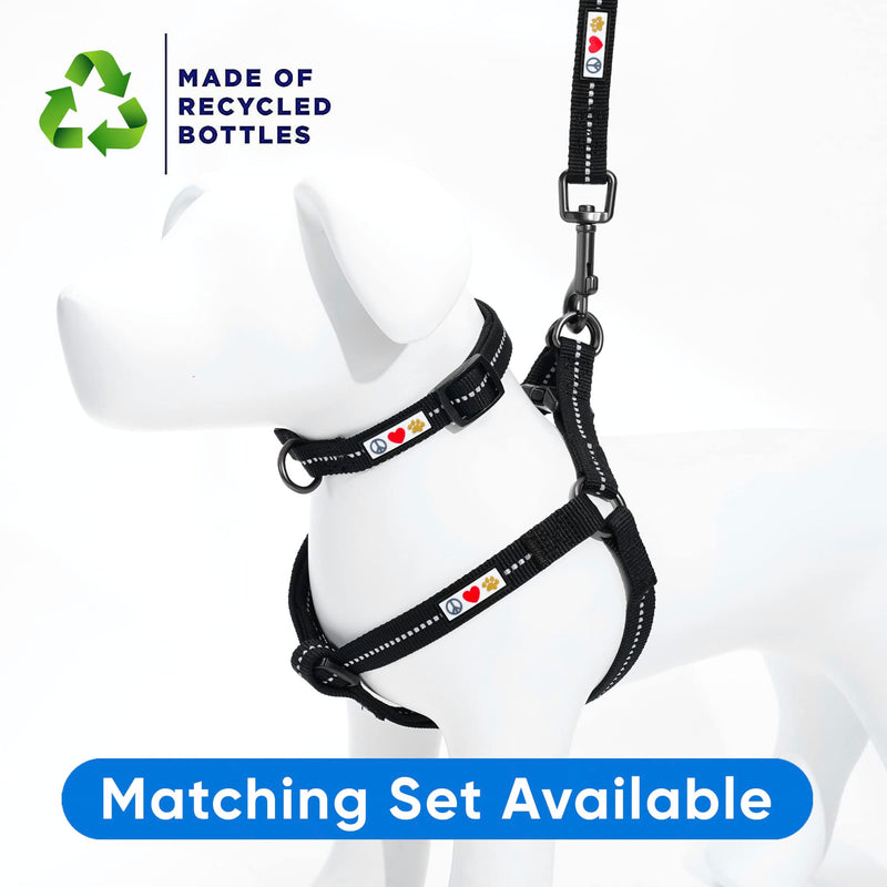Pawtitas Recycled Dog Harness with Reflective Stitched a Puppy Harness Made from Plastic Bottles Collected from Oceans Small Black Sea Small (Pack of 1) Black ♻️ Recycled Reflective - BeesActive Australia