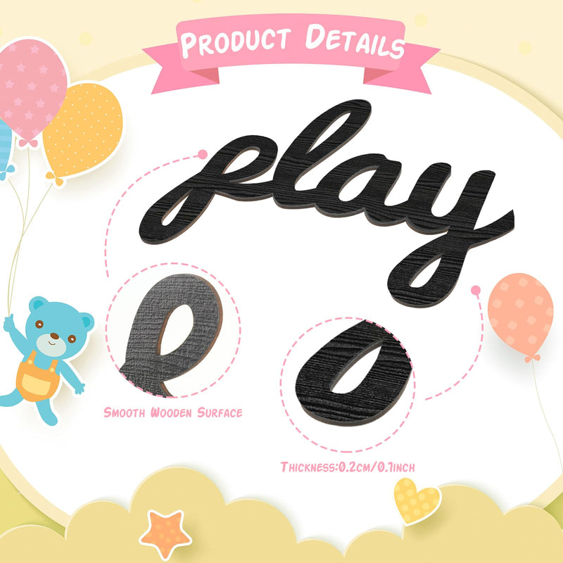 Where the Wild Ones Play Nursery Sign Wooden Playroom Wall Decor Playroom Sign Decoration Word Play Sign for Playroom Kids and Baby Wall Plaques for Boys Girls (Black,23 Inch) 23 Inch Black - BeesActive Australia