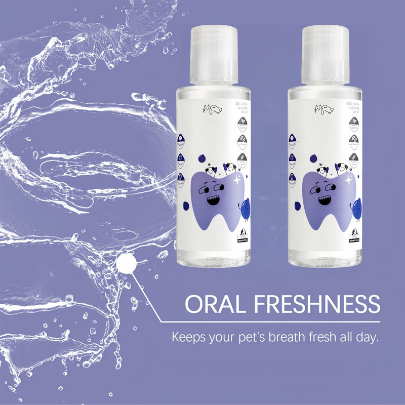 2 PCS Pet Mouthwash,Natural Flavorless Teeth Cleaning for Dogs & Cats,Bad Breath Treatment & Tartar Fighter,Dog Breath Freshener in Water for Daily Oral Health Care,Easy Daily Use for all Pet
