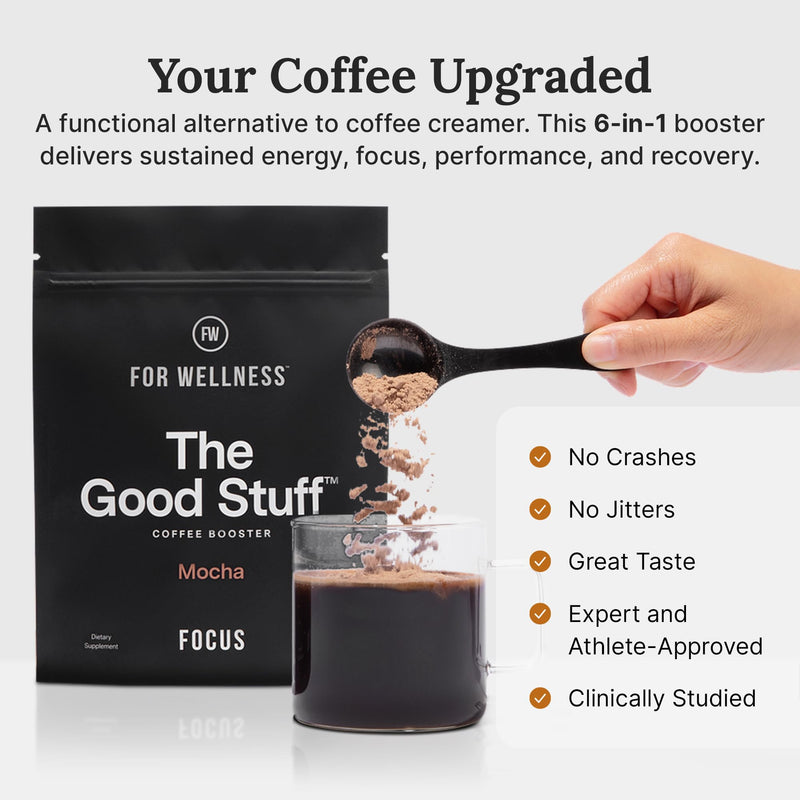 For Wellness The Good Stuff Focus ‚Äì Mocha Coffee Booster | Nootropic Collagen Creamer with MCTs for Focus, Energy & Wellness | Non-Dairy, Keto-Friendly, 30 Servings Focus Blend - 30 Serving Pouch - BeesActive Australia