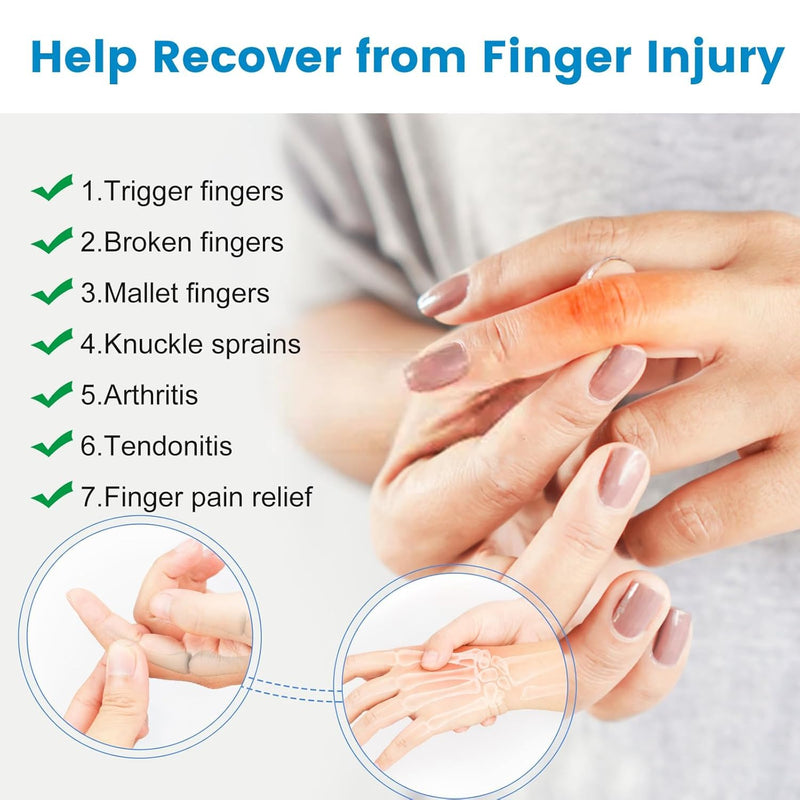Finger Splints, Finger Brace for Trigger Finger - Broken Finger - Arthritis - Straightening - Support for Index - Middle - Ring One Size Beige 4
