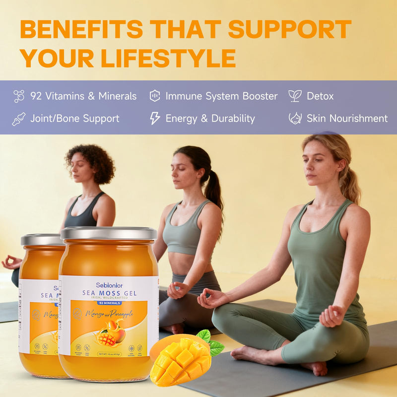 Sea Moss Gel with Essential Vitamins (Mango) Mango