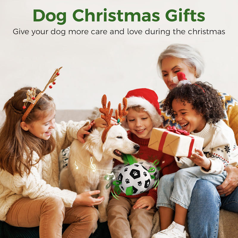 QDAN Interactive Dog Toys for Boredom, Dog Soccer Ball with Straps, Active Rolling Bouncing Ball for Dogs, Moving Dog Toy Jumping Chasing Music Record for Small Medium Large Pet Black+Green - BeesActive Australia