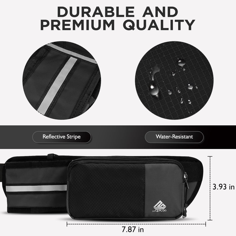 Fanny Pack for Women Men with Water Bottle Holder,Waist Bag for Hiking,Travel,Running,Dog Walking,Workout,Cycling (Black) Black - BeesActive Australia
