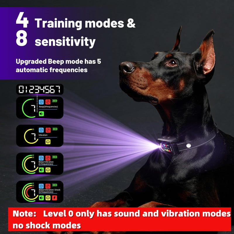 Bark Collar 2 Pack,Bark Collar for Large Medium Small Dogs 8-120lbs,Rechargeable Anti Bark Training Collar with 7 Adjustable Sensitivity, Barking Collar with Beep Vibration Black - BeesActive Australia