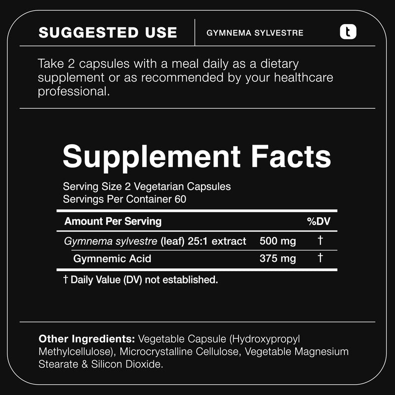 Gymnema Sylvestre ‚Äì Ultra High Potency 25:1 Extract Standardized to 75% Gymnemic Acids ‚Äì 500mg Clinical Dose ‚Äì Triple-Tested Purity ‚Äì 360 Vegan Capsules - BeesActive Australia