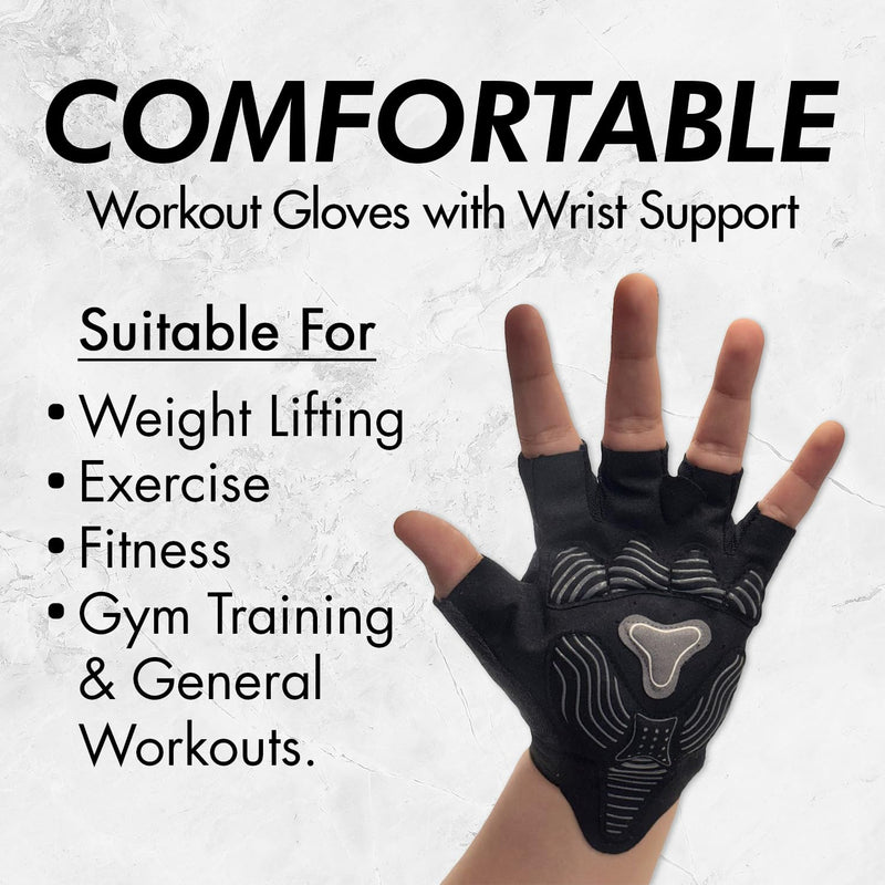 Home Suspension Training Kit & Workout Gloves – Fabric Resistance Band, Kinesiology Tape, Weightlifting Gloves, Jump Rope – Portable Workout Equipment for Strength Training & Fitness X-Large Fitness Gloves