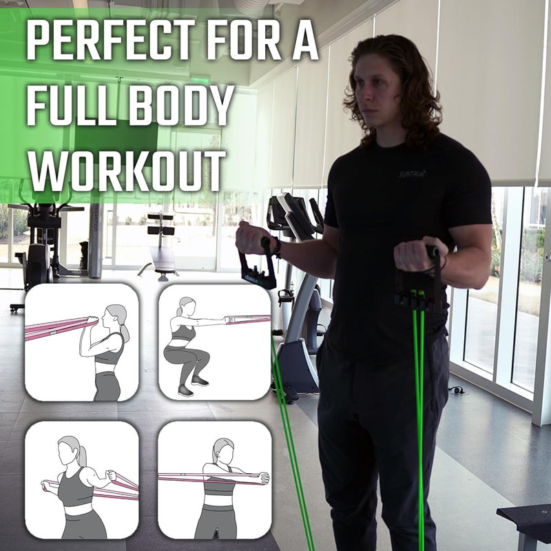 Gorilla Bow Resistance Bands with Handles Quick-Lock Multi-Layer Exercise Bands for Work Out, Non Slip Grip for Full-Body Strength Training, Heavy Resistance Training, Yoga, Home Workout Set 150LBS