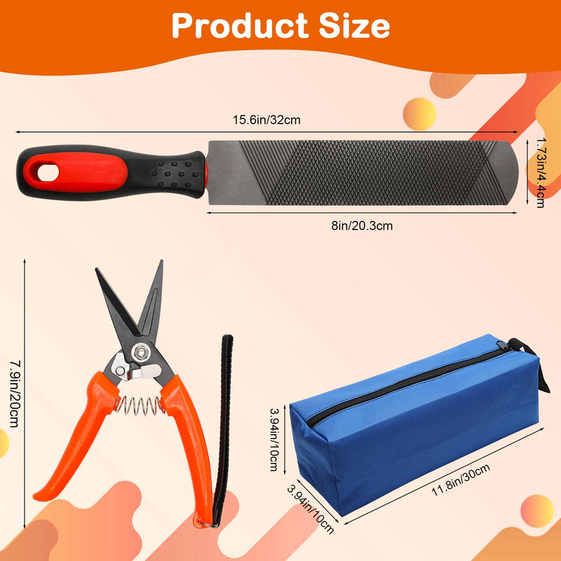 8 inch Farrier Tool Kit, Coldairsoap 3PCS Goat Hoof Trimmers with 1PCS Metal Shears, 1PCS Double-Side Long Handle Rasp, 1PCS Blue Storage Bag, Hoof Rasp File for Goat Sheep, Alpaca, Lamb, Pig - BeesActive Australia