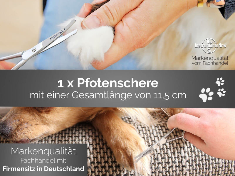 Combination set of curved fur scissors, paw scissors, dog hair scissors, 3 pieces, 11.5 cm - 14.5 cm, 16 cm made of stainless steel - BeesActive Australia