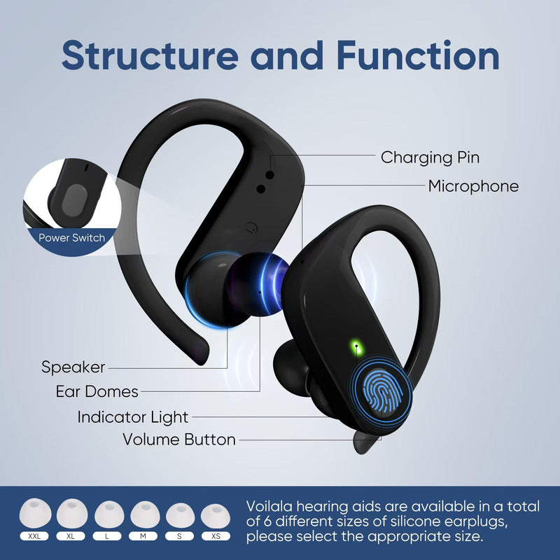 Hearing Aids for Seniors – Rechargeable Hearing Aids with Noise Cancelling, Adjustable Volume, and Clear Sound. Lightweight & Comfortable, Suitable for Mild Hearing Loss, Invisible Hearing Aid for Elderly.