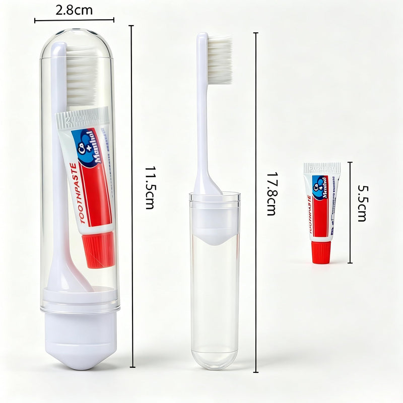 Mini Travel Toothbrush Set 6 Pack Foldable Mini Toothbrush with Toothpaste Portable Oral Care Kit for Business Trips Camping Hotel Flights