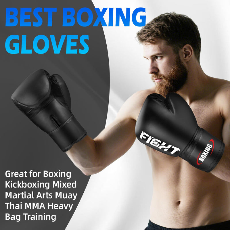 Boxing Gloves for Men and Women, Pro Training Sparring Muay Thai Gloves, Adults Heavy Punching Bag Gloves for Boxing Kickboxing Mixed Martial Arts MMA Training, Multi Layered, Ventilated 16 OZ