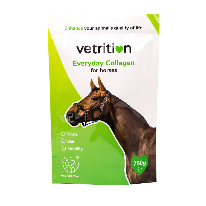 Everyday Collagen Powder for Horses, Bioactive Equine Collagen Peptide Powder, Vet Approved Horse Advanced Joint Supplement for Mobility, Skin & Muscle, All Breeds and Ages (750g)