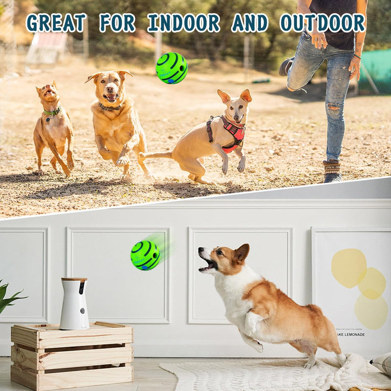HYQ Small Dog Toys Ball, Interactive Dog Toys Ball, Squeaky Dog Toys for Small Medium Large Dogs, Puppy Ball Dog Toys to Keep Them Busy-2.75 inch 2.75 inch Striped Green Ball - BeesActive Australia
