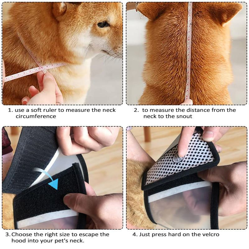 Mesybveo Pack of 2 Neck Brace for Dogs, Cat Neck Brace Made of Plastic, Lightweight Elizabethan Collar, Cone Adjustable Neck Brace for Pets, Dog Funnel for Cats, Dogs (18-27 cm) - BeesActive Australia