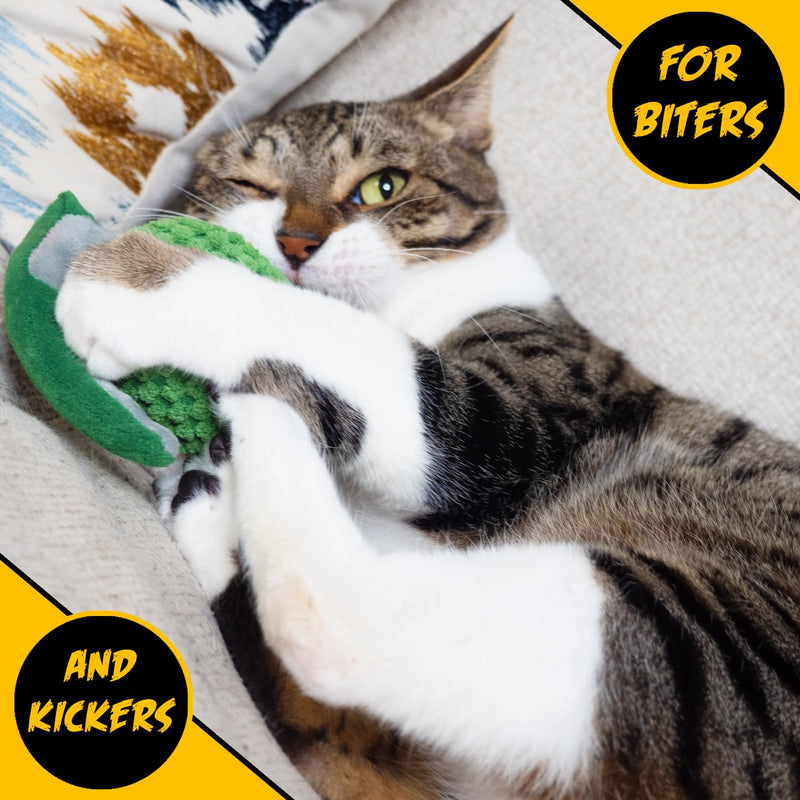 Cat Toys TNT and Grenade Value 2-Pack, Catnip Toys for Cats of All Breeds, Cat Toys for Indoor Cats, Kitten Toys, Action Themed Fun with Crinkle, Jingle Sound and Feathers for Kicking, Biting, Chewing - BeesActive Australia